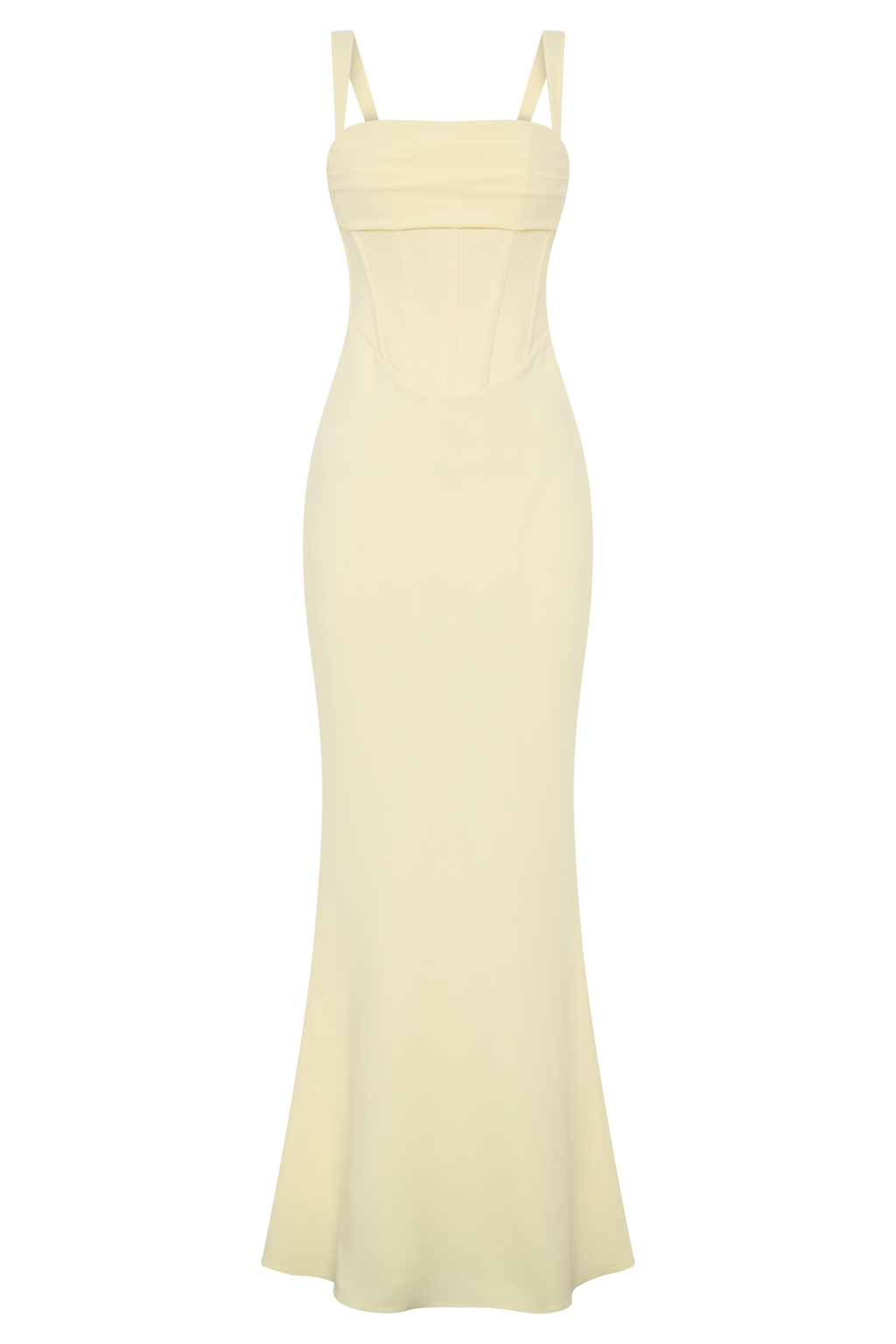Luella Crepe Corset Maxi Dress - Lemon