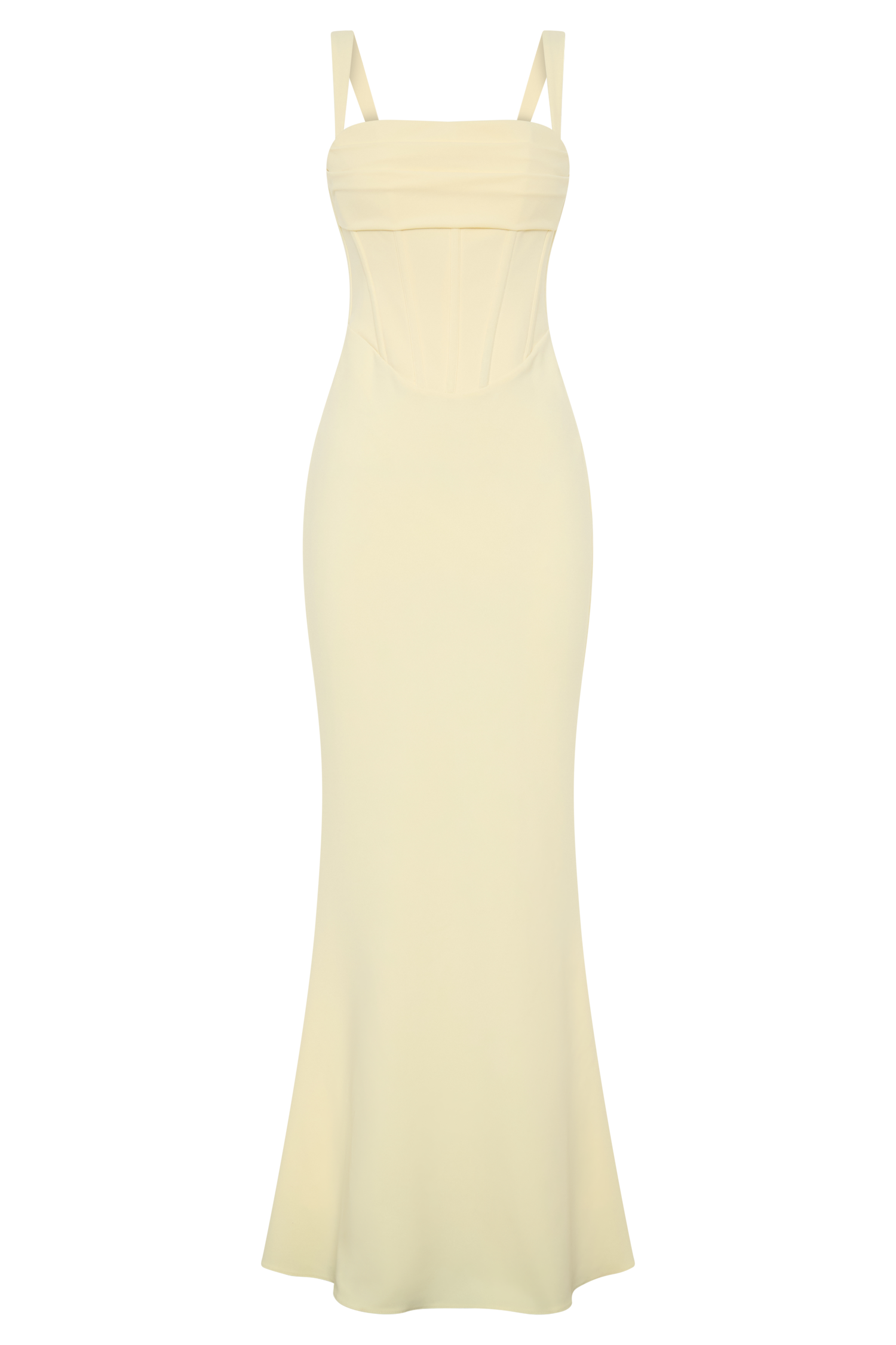 Luella Crepe Corset Maxi Dress - Lemon