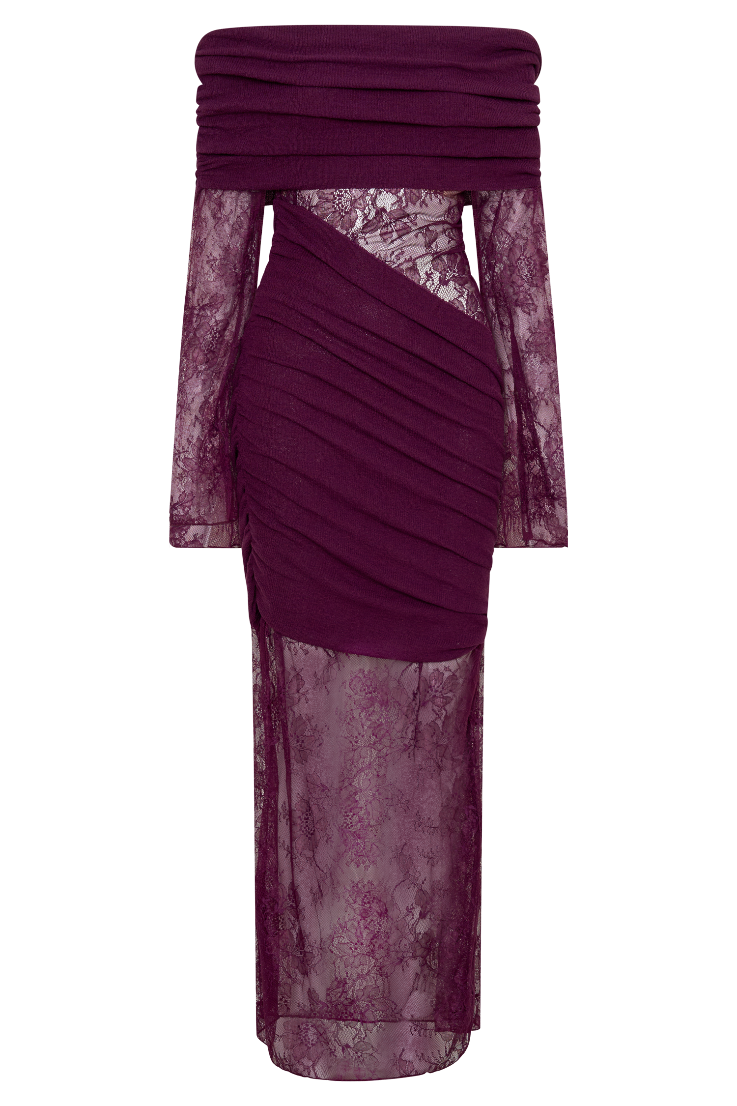 Luxie Lace Knit Maxi Dress - Plum