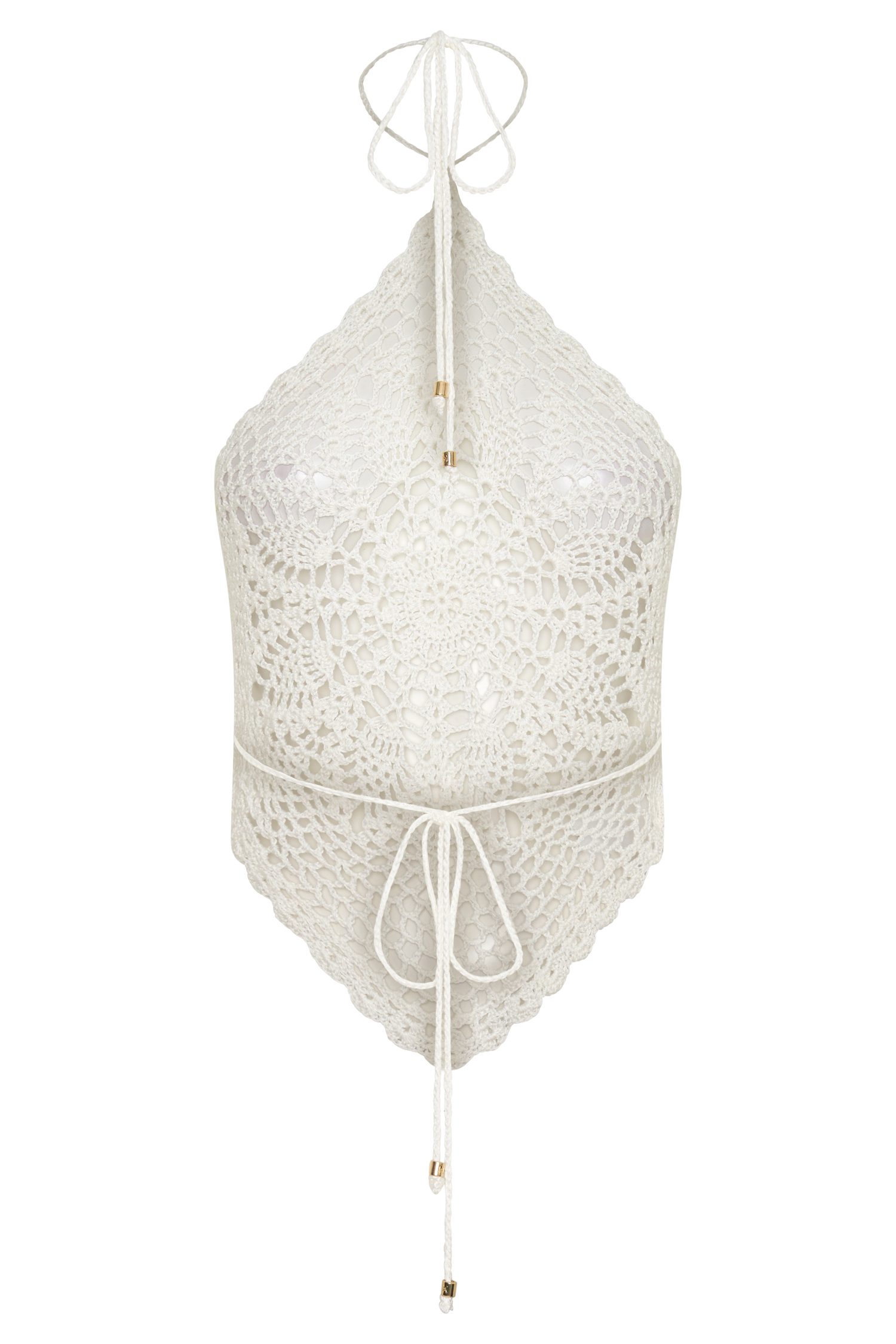 Marvin Crochet Halter Top - Ivory