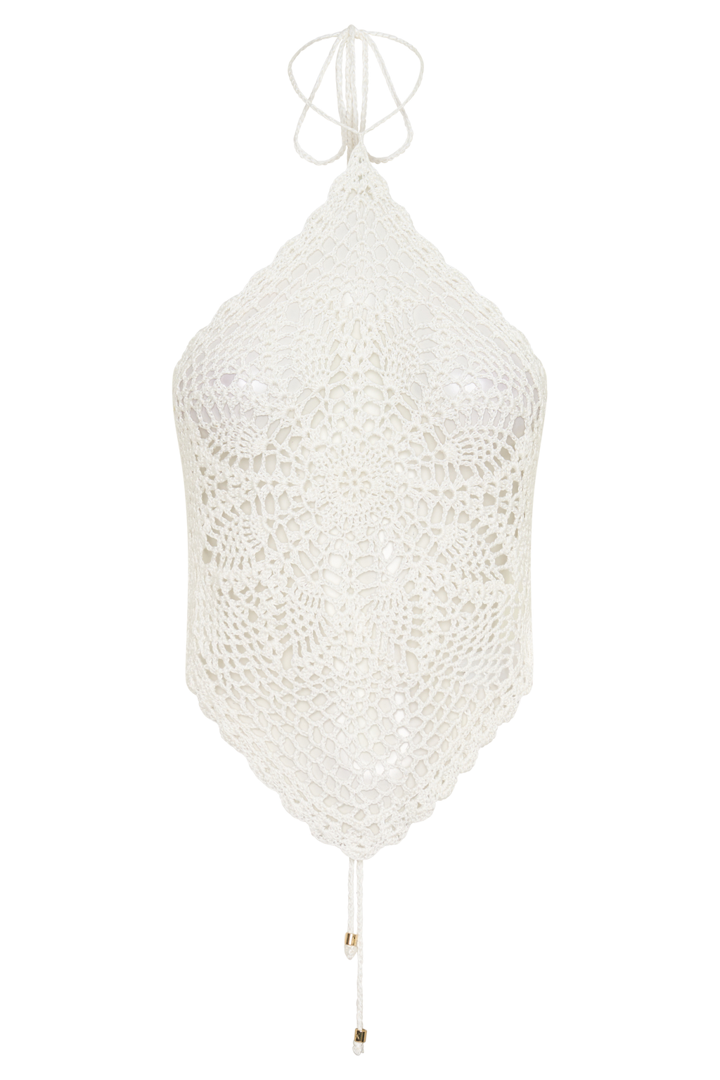 Marvin Crochet Halter Top - Ivory