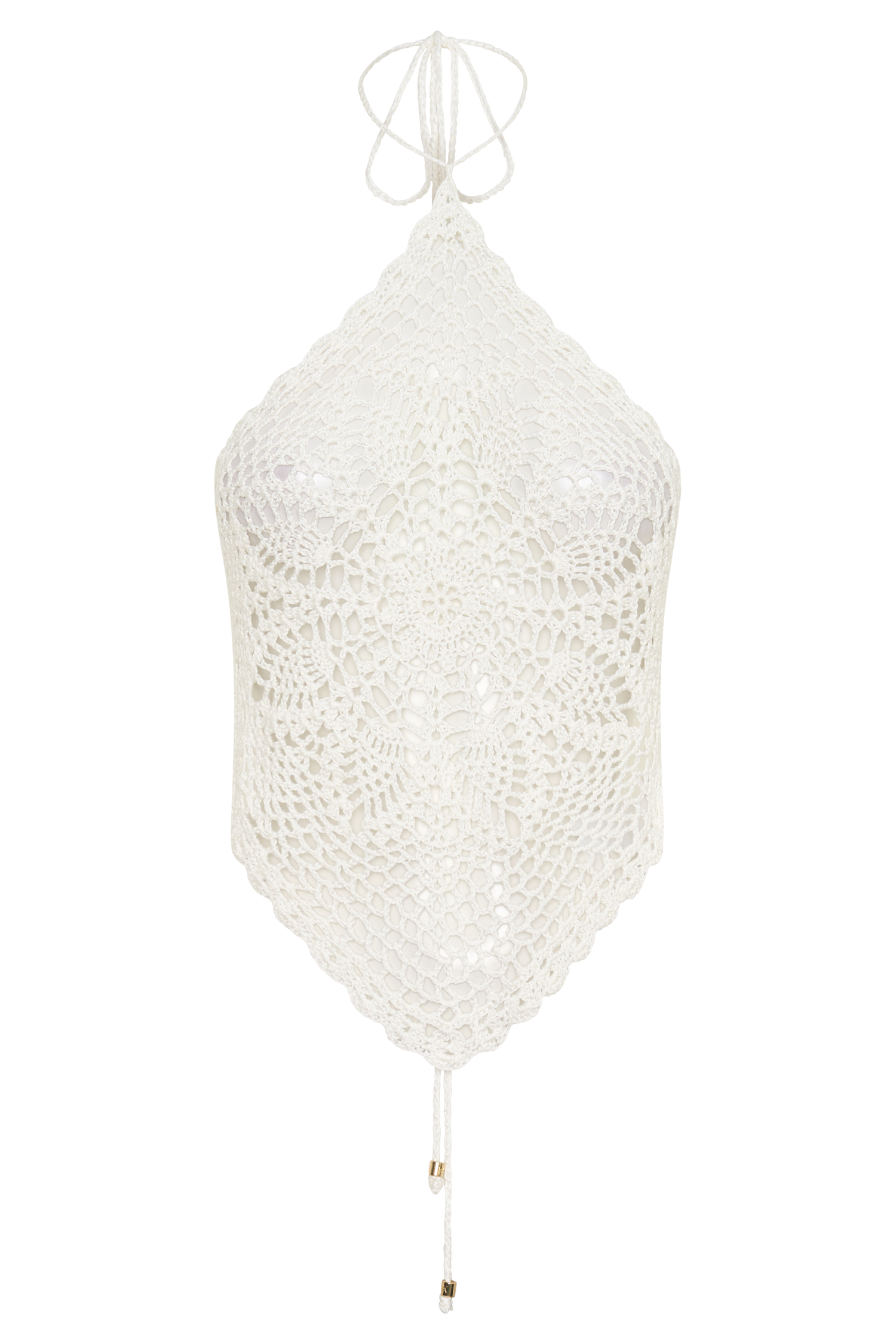 Marvin Crochet Halter Top - Ivory