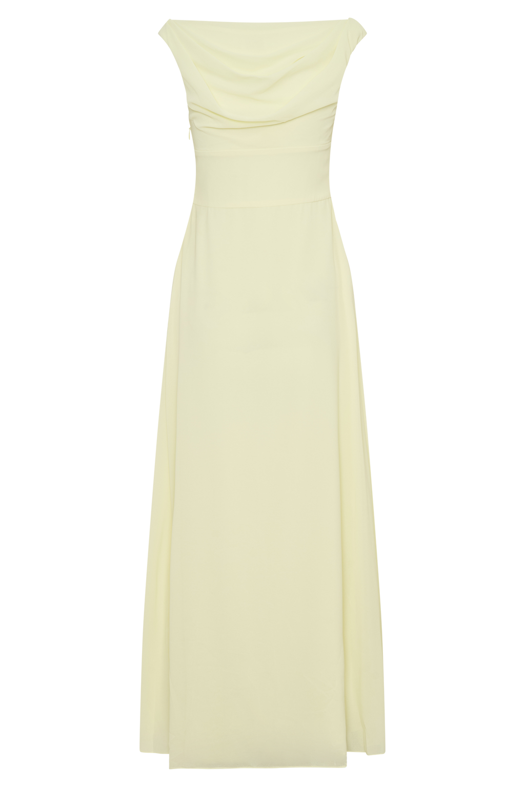 Mabel Off Shoulder Chiffon Maxi Dress - Lemon