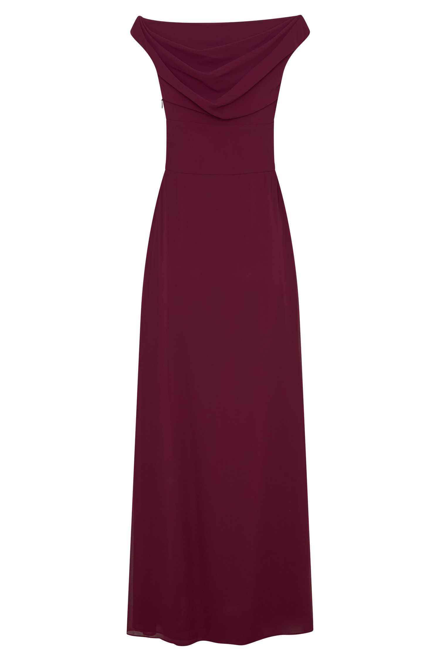 Mabel Off Shoulder Chiffon Maxi Dress - Merlot