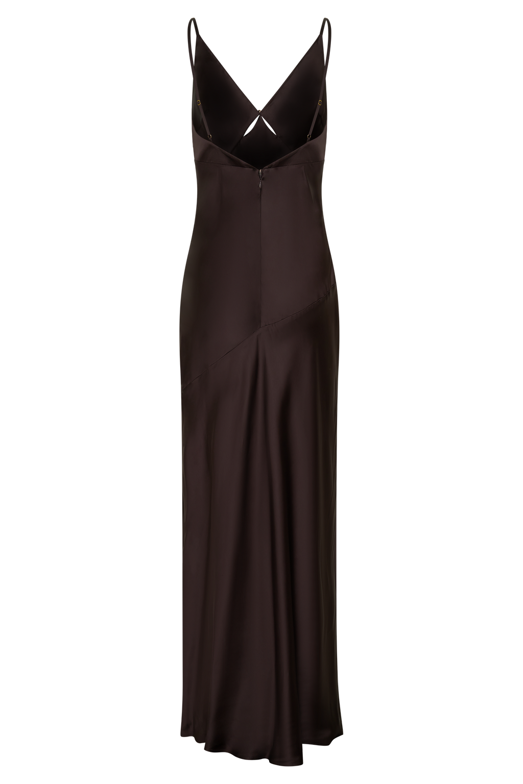 Maddison V Neck Satin Maxi Dress - Dark Chocolate