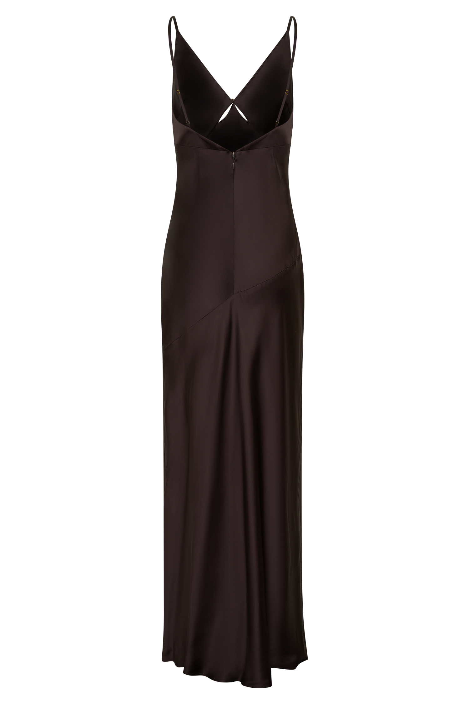 Maddison V Neck Satin Maxi Dress - Dark Chocolate