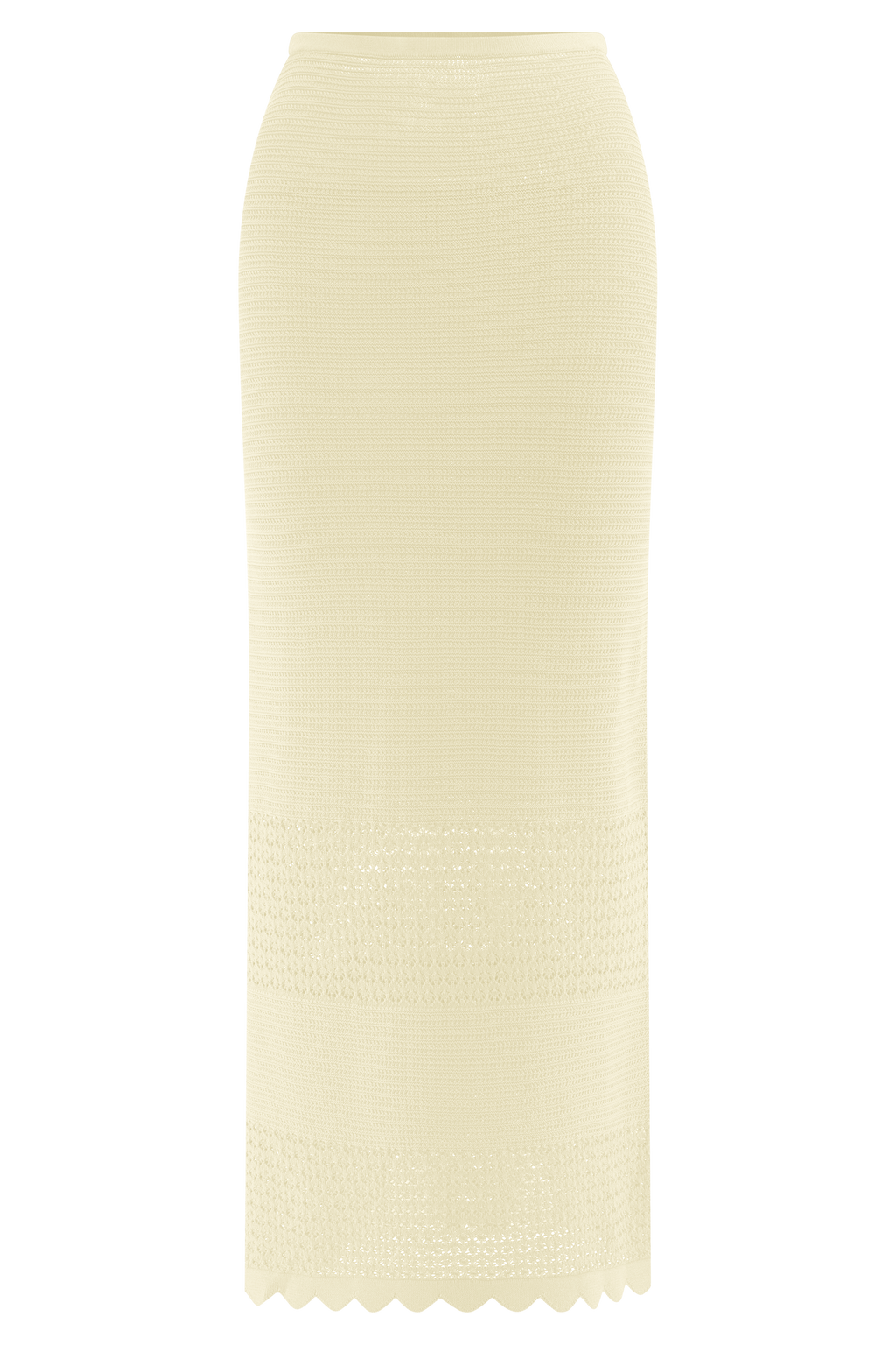 Madeline Scallop Knit Midi Skirt - Ivory