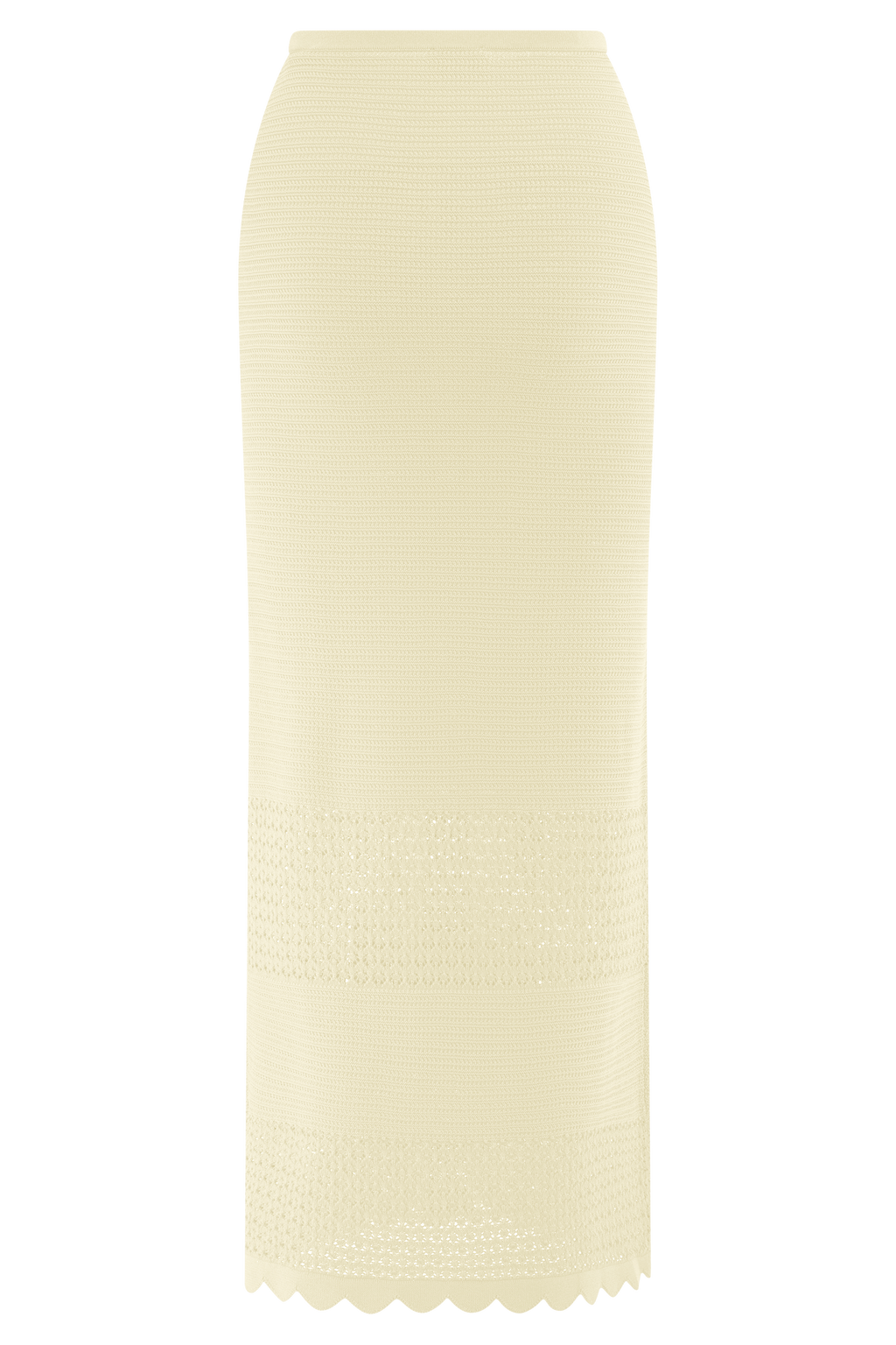 Madeline Scallop Knit Midi Skirt - Ivory