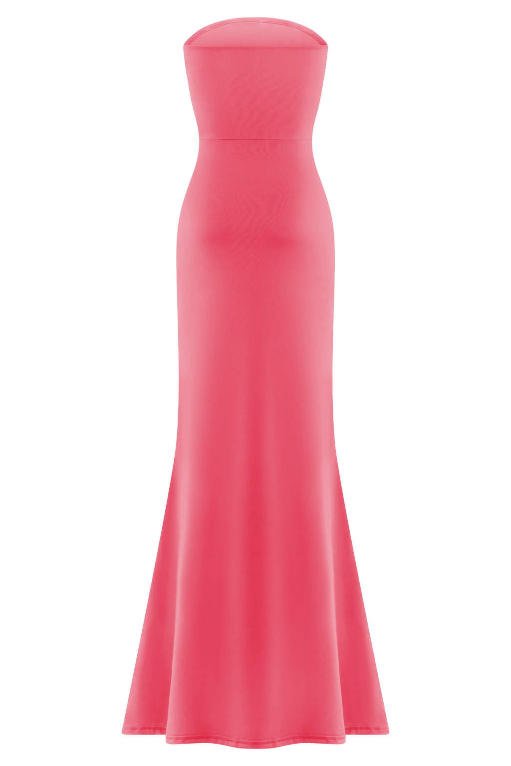 Madison Strapless Slinky Maxi Dress - Coral