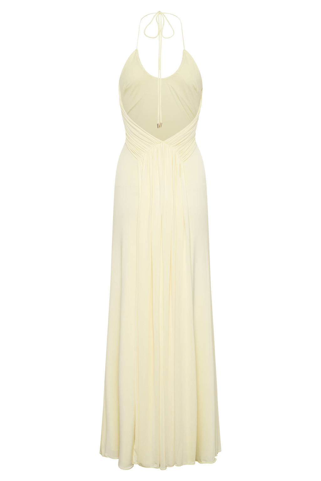 Maely Gathered Slinky Maxi Dress - Lemon