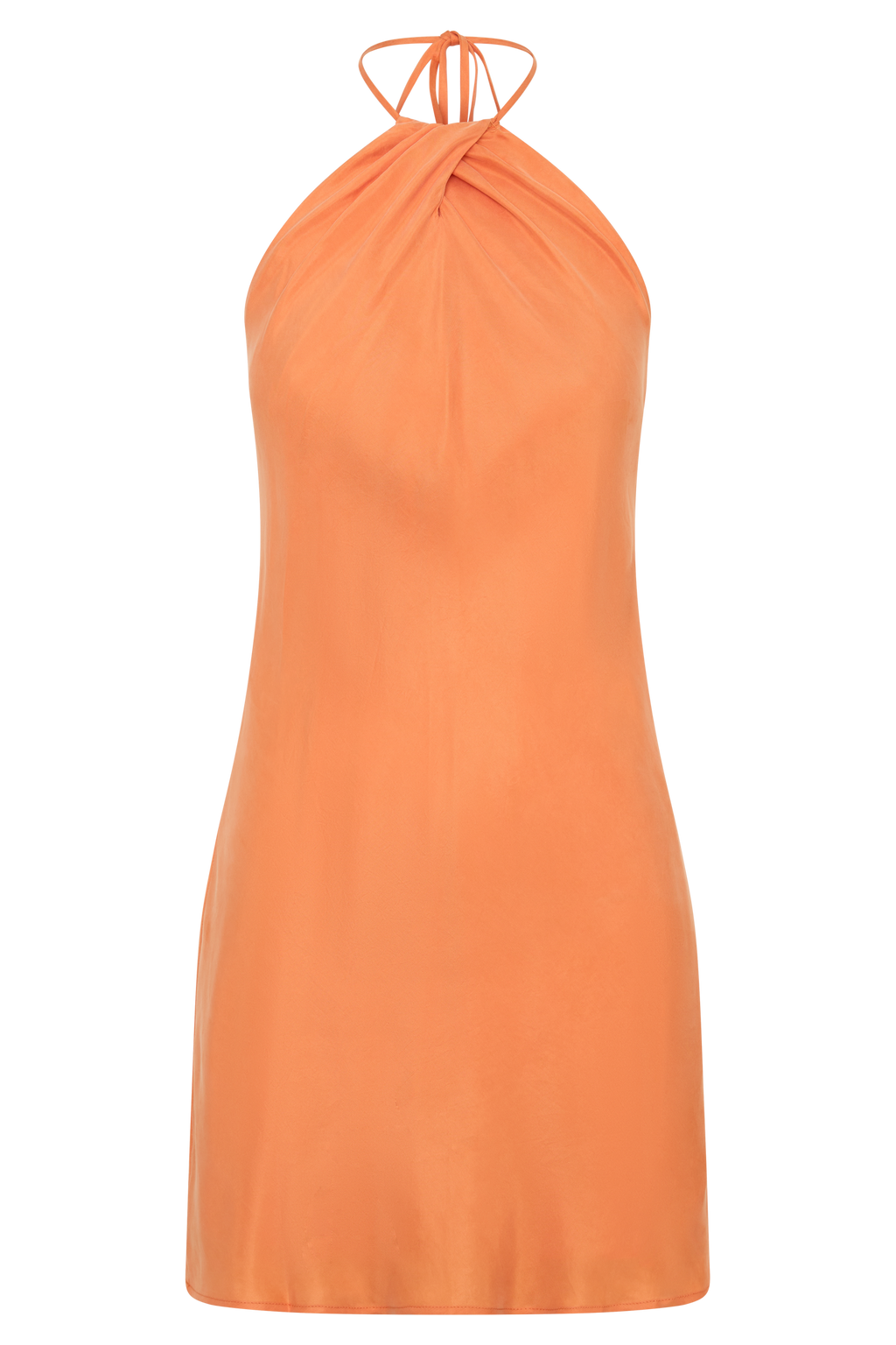 Maggie Cupro Halter Mini Dress - Orange