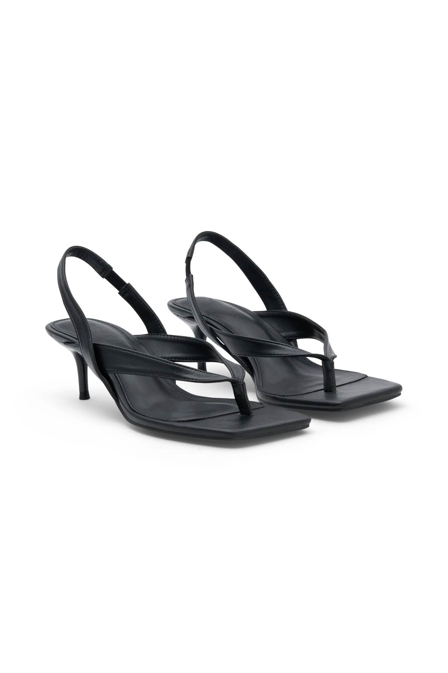 Mai Sling Back Thong Heel - Black