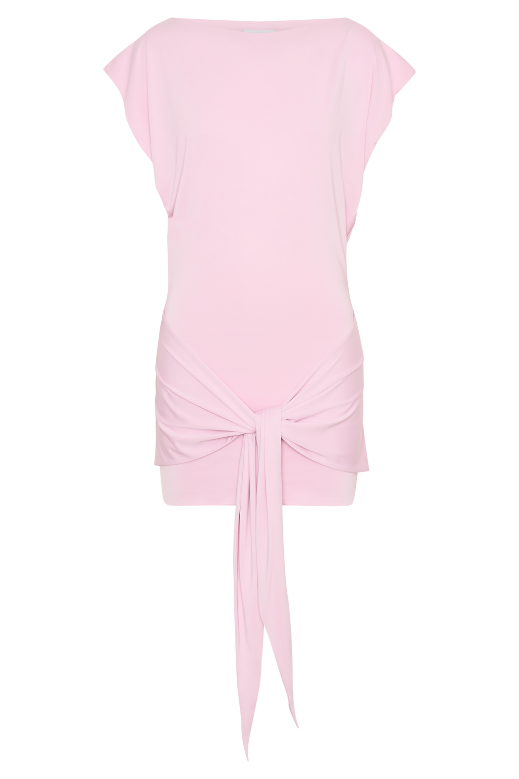 Maiara Shortsleeve Slinky Tie Mini Dress - Pink