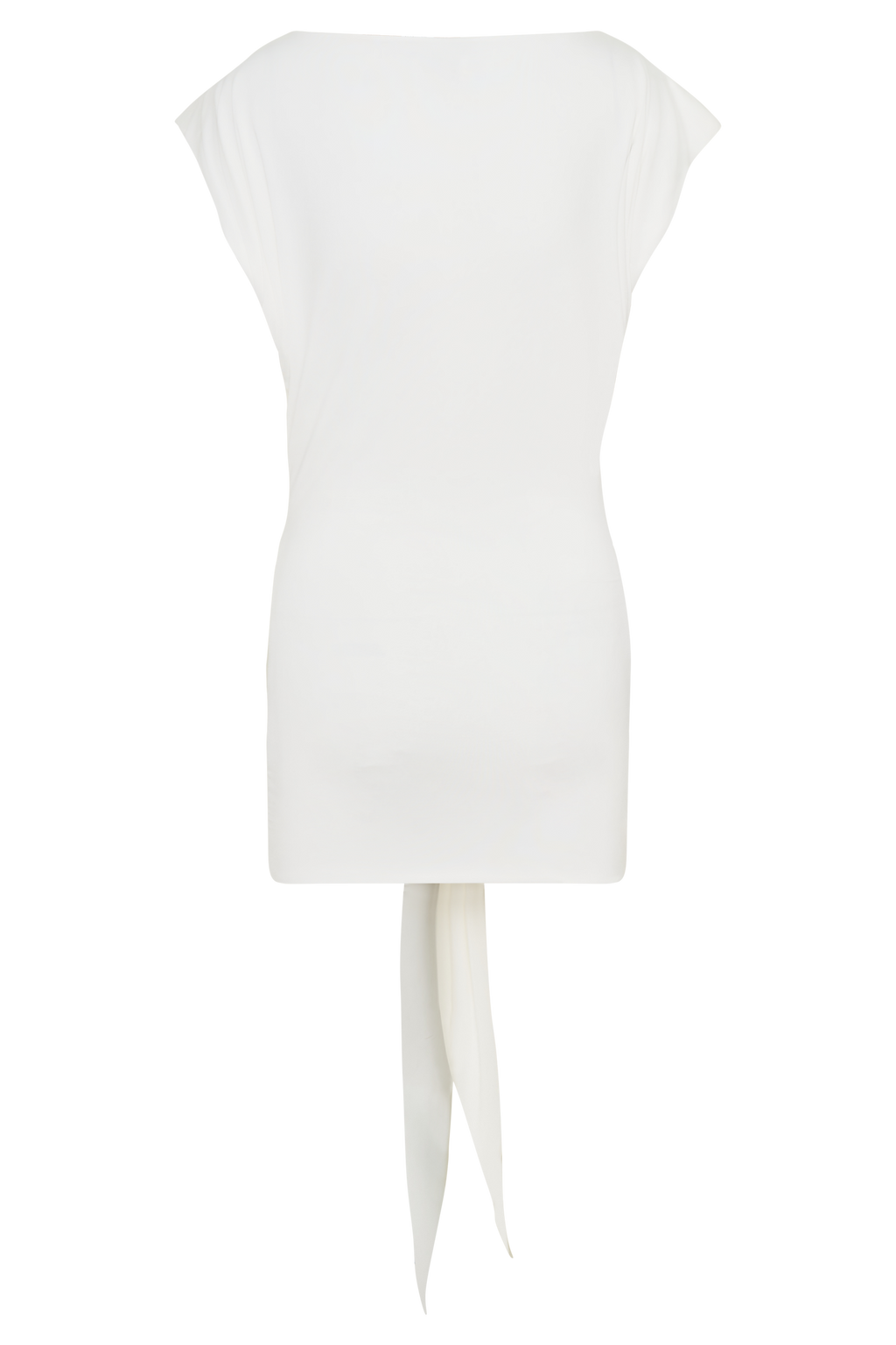 Maiara Shortsleeve Slinky Tie Mini Dress - White