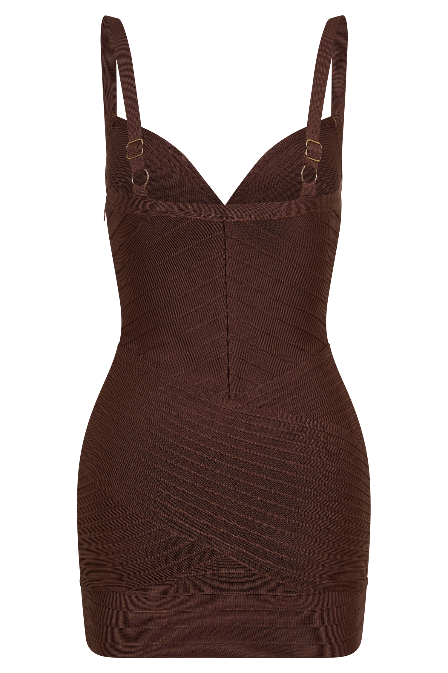 Maison Bandage Knit Mini Dress - Chocolate