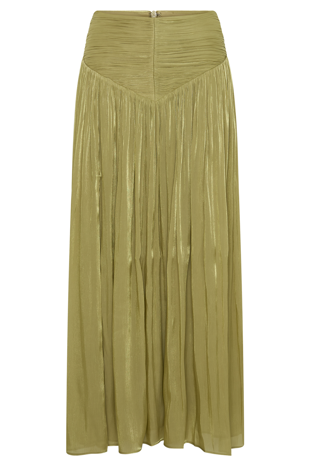 Makena Gathered Midi Skirt - Green