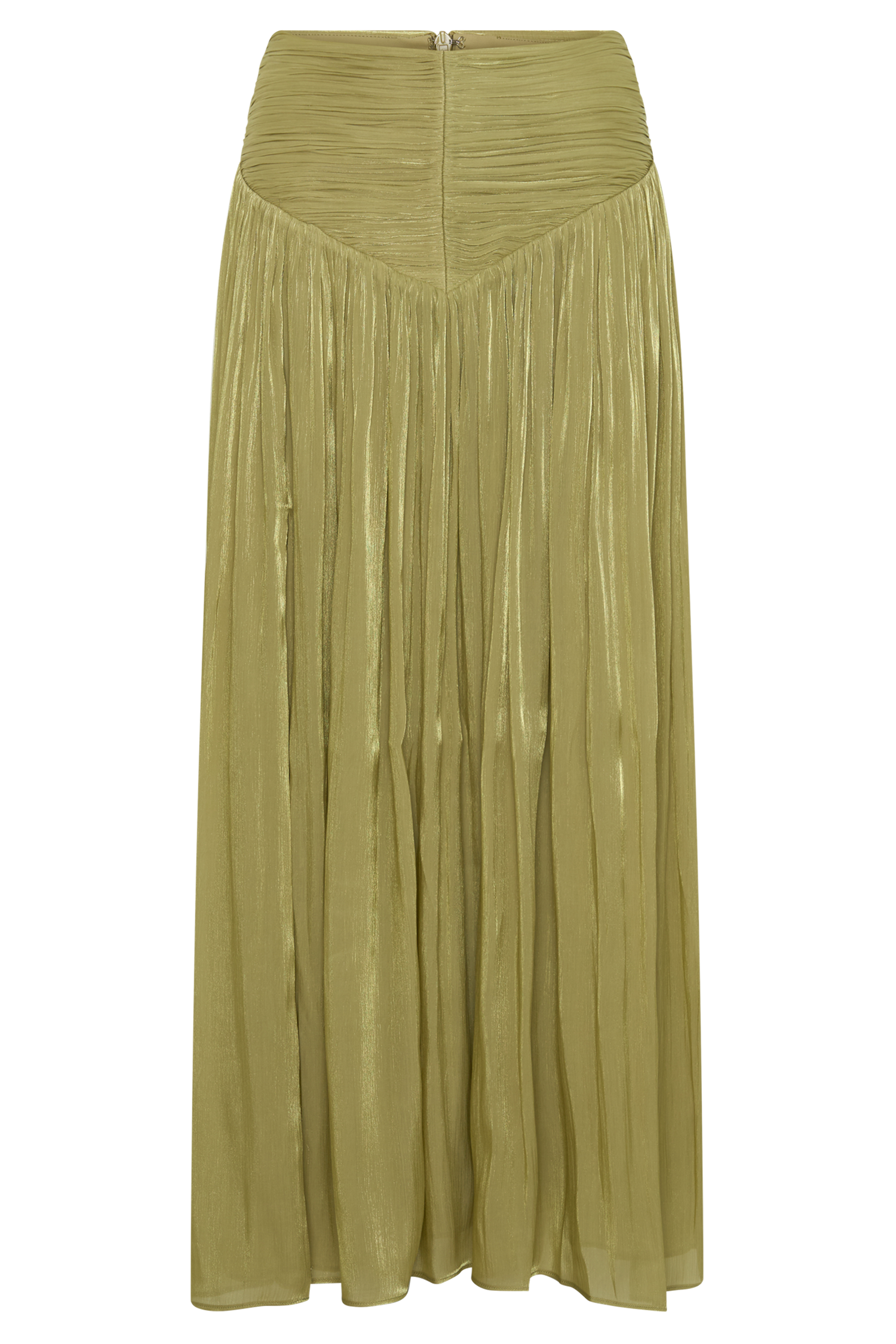 Makena Gathered Midi Skirt - Green