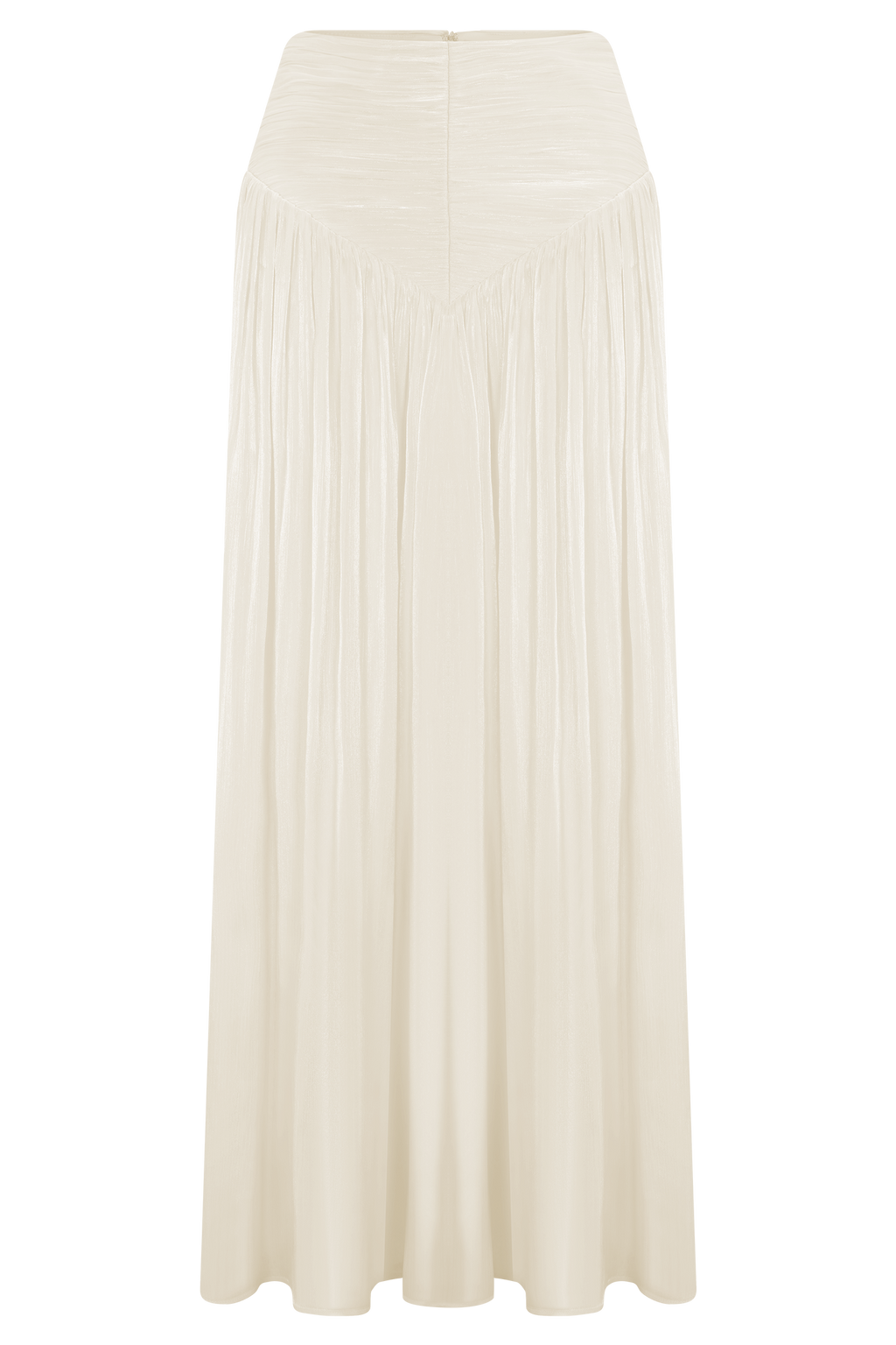 Makena Gathered Midi Skirt - Opal White