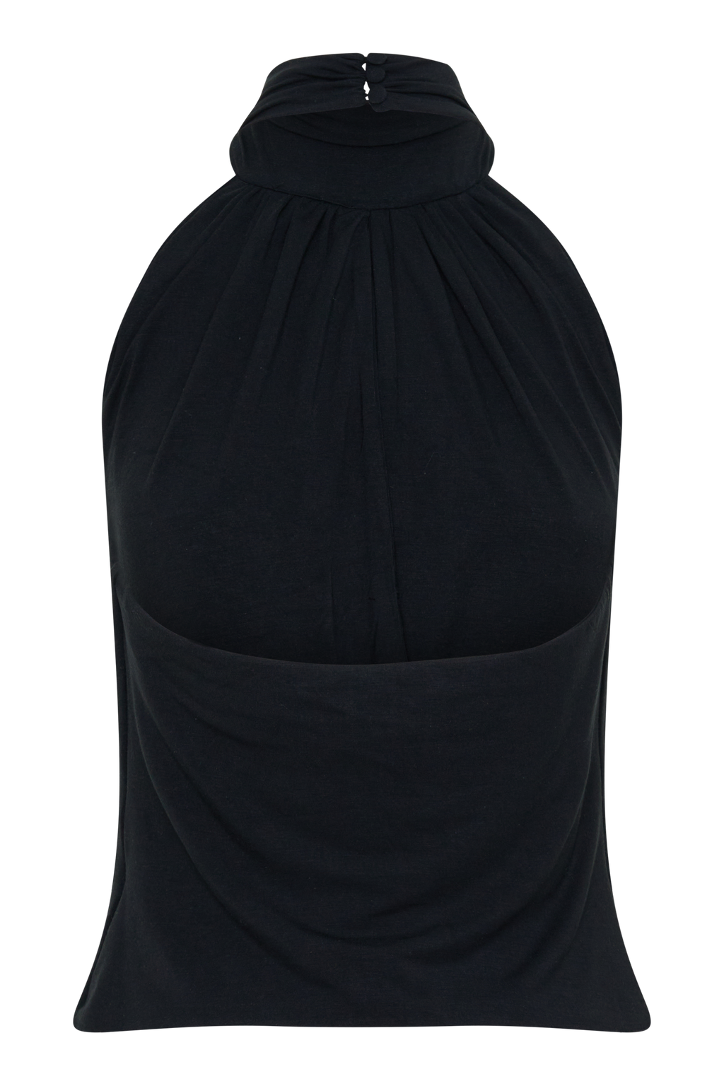 Maki Viscose Sleeveless Halter Top - Black