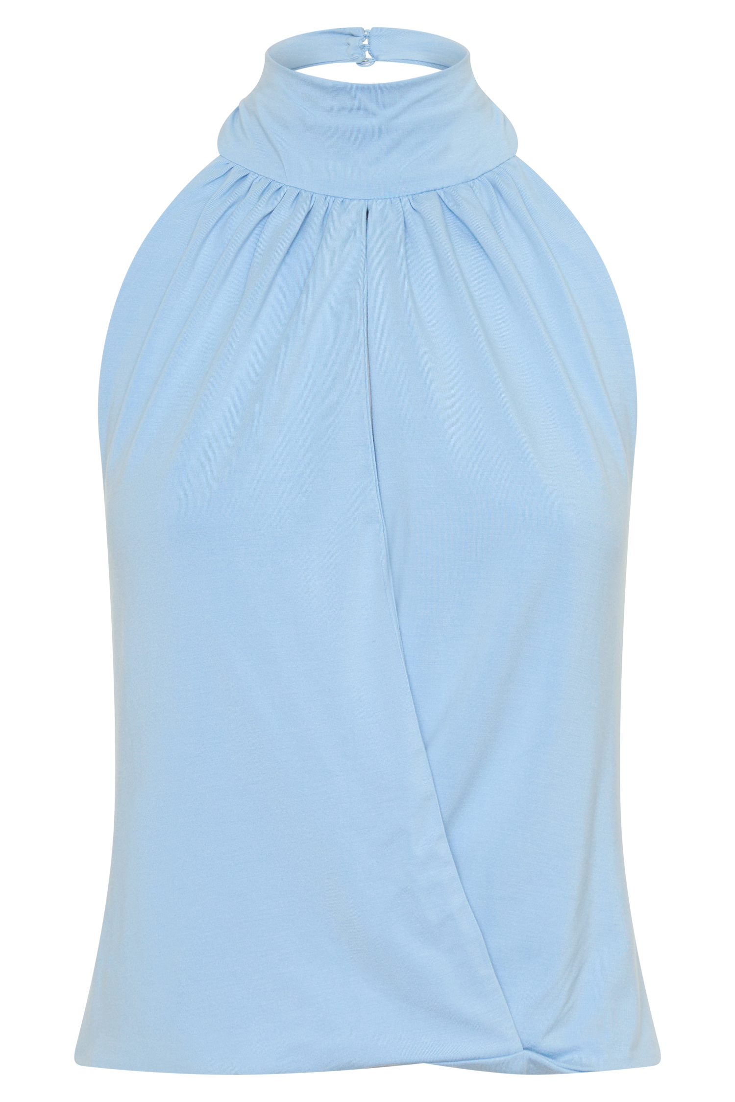 Maki Viscose Sleeveless Halter Top - Blue