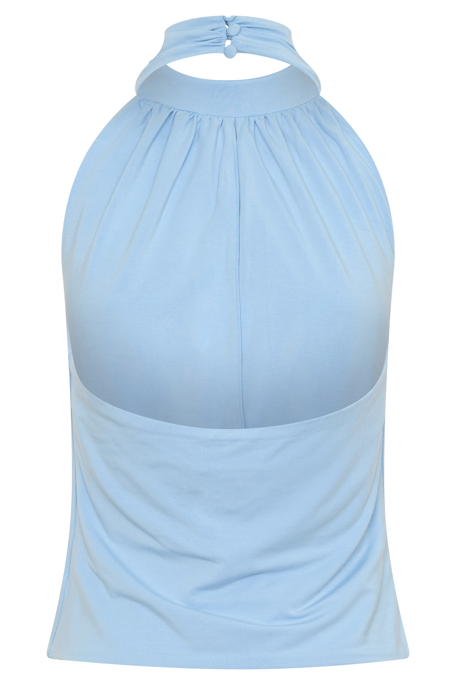 Maki Viscose Sleeveless Halter Top - Blue
