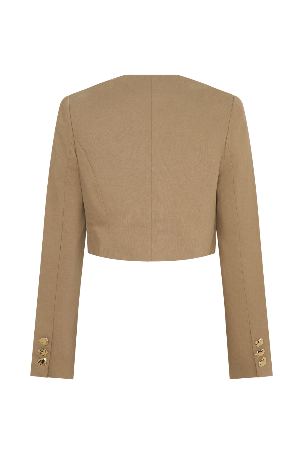 Marielle Button Up Cropped Jacket - Taupe