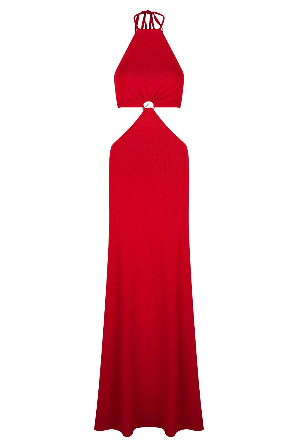 Marlowe Halter Knit Maxi Dress - Red