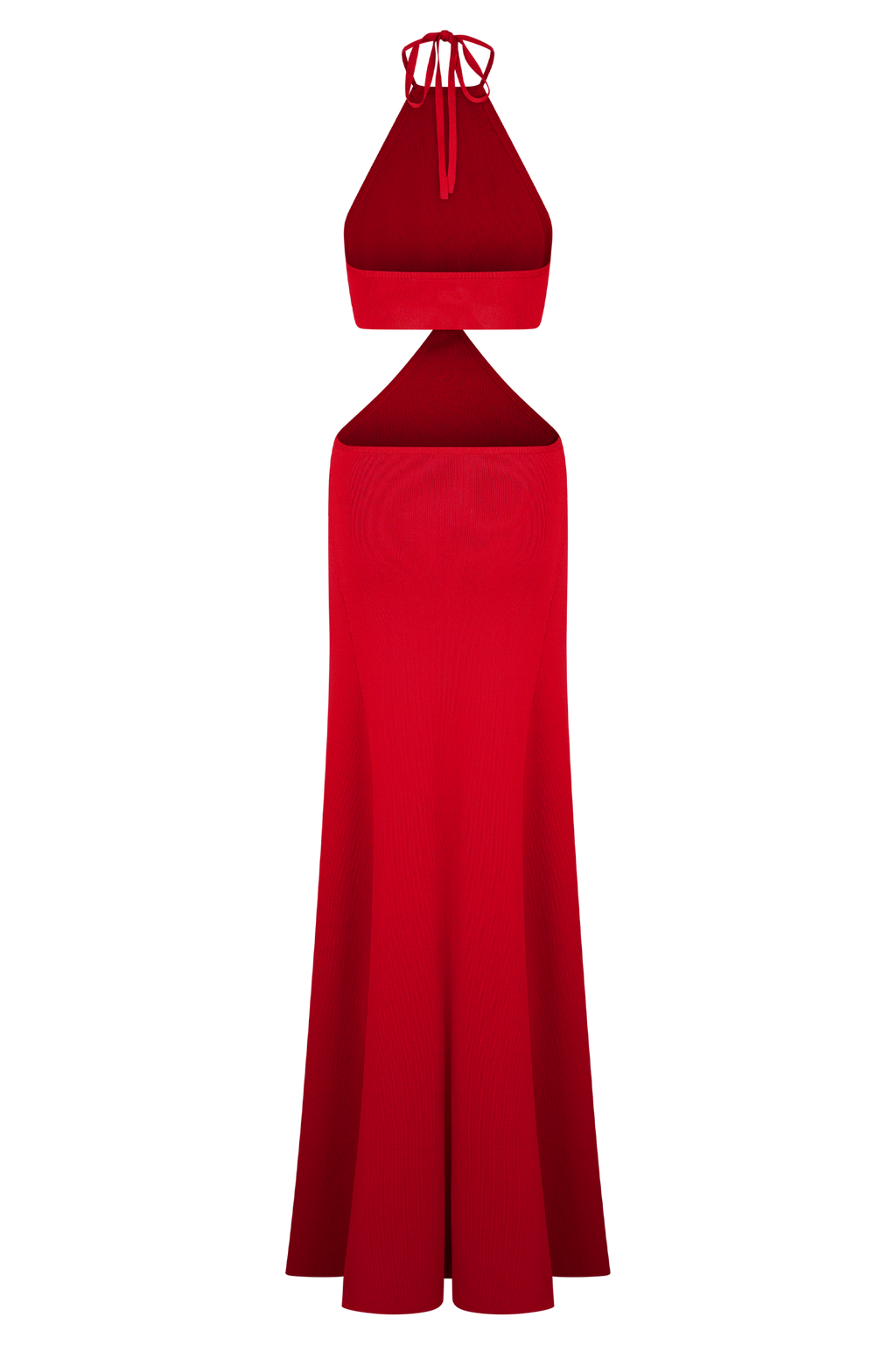 Marlowe Halter Knit Maxi Dress - Red