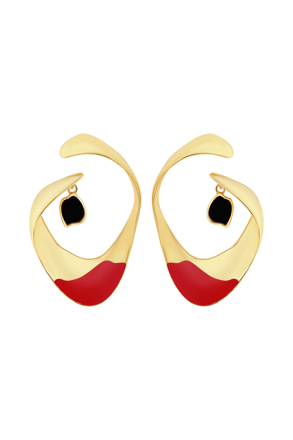 Marna Large Hoop Earrings With Stones - Gold