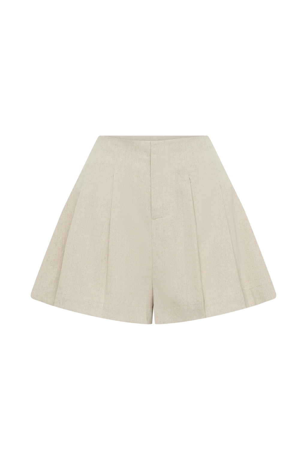 Martine Pleated Linen Short - Natural