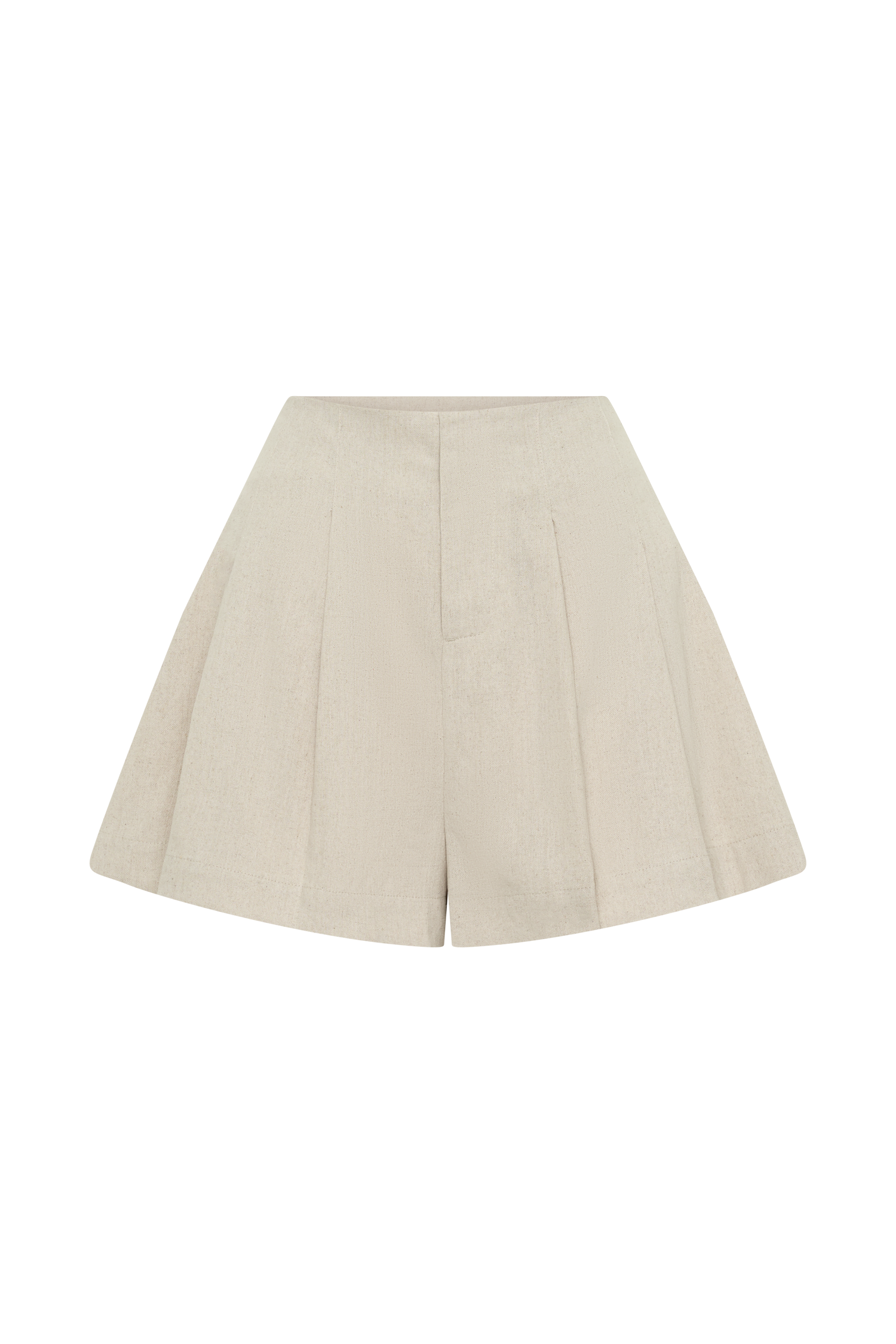 Martine Pleated Linen Short - Natural