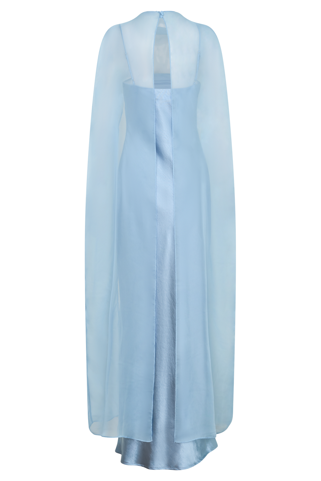 Martinne Chiffon Cape Maxi Dress - Arctic Blue