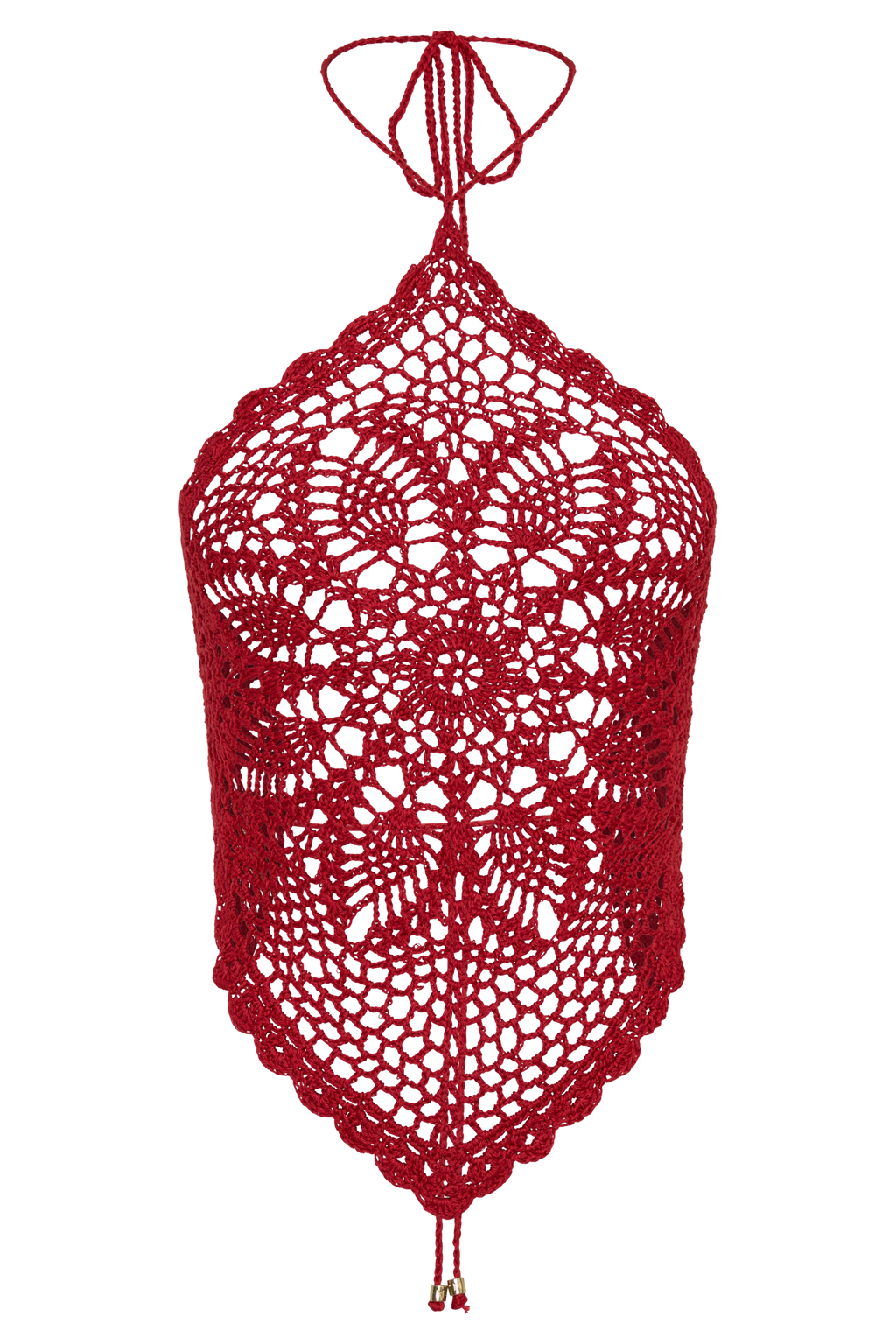 Marvin Crochet Halter Top - Red