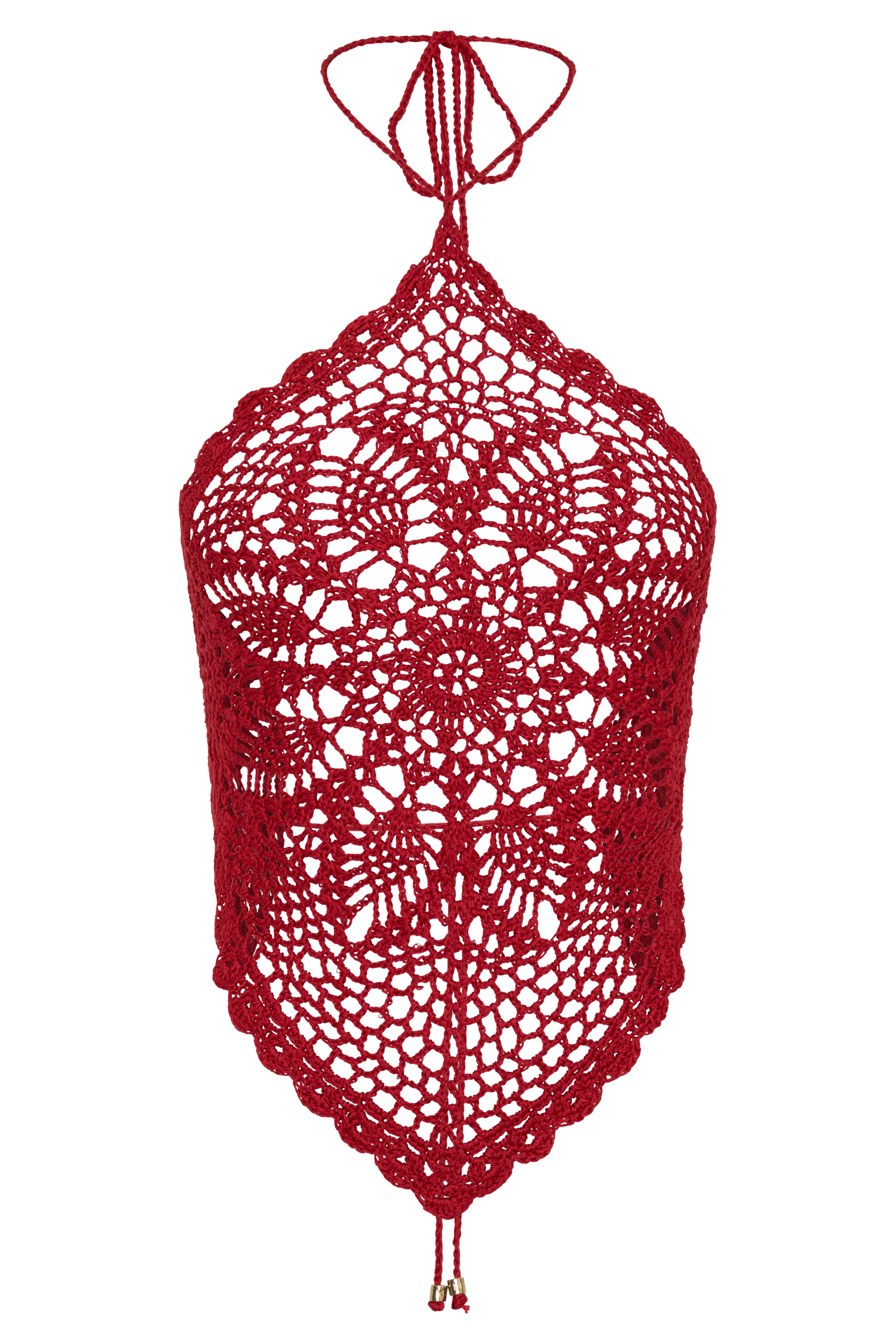 Marvin Crochet Halter Top - Red