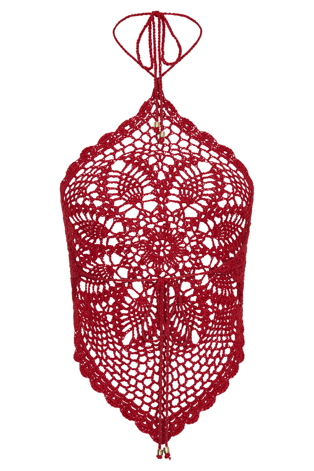 Marvin Crochet Halter Top - Red