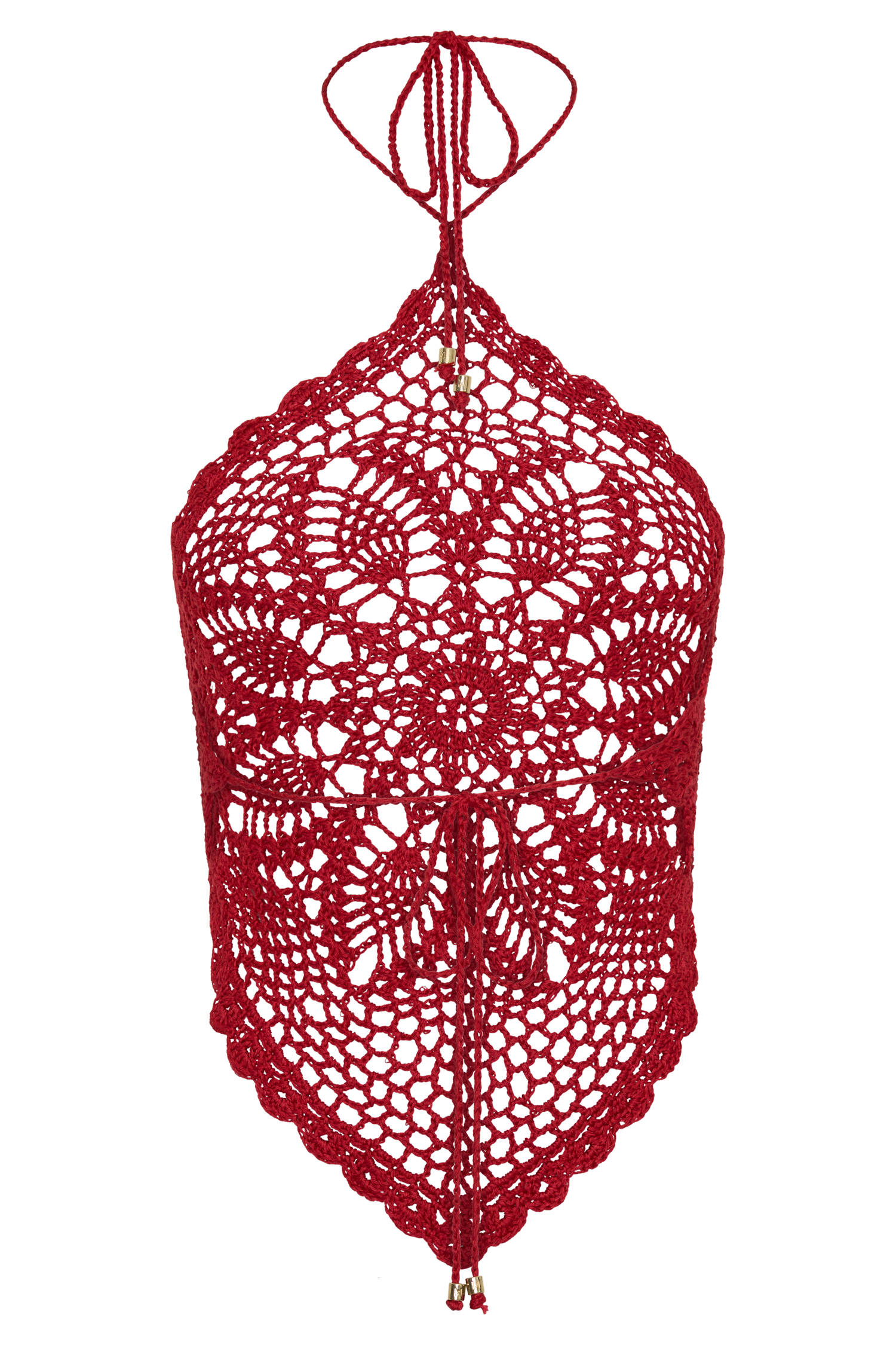 Marvin Crochet Halter Top - Red
