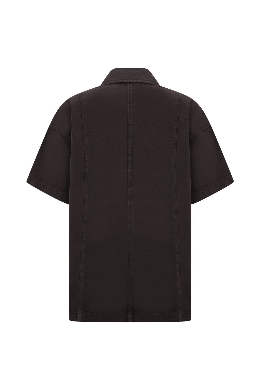 Maya Oversized Denim Shirt - Chocolate