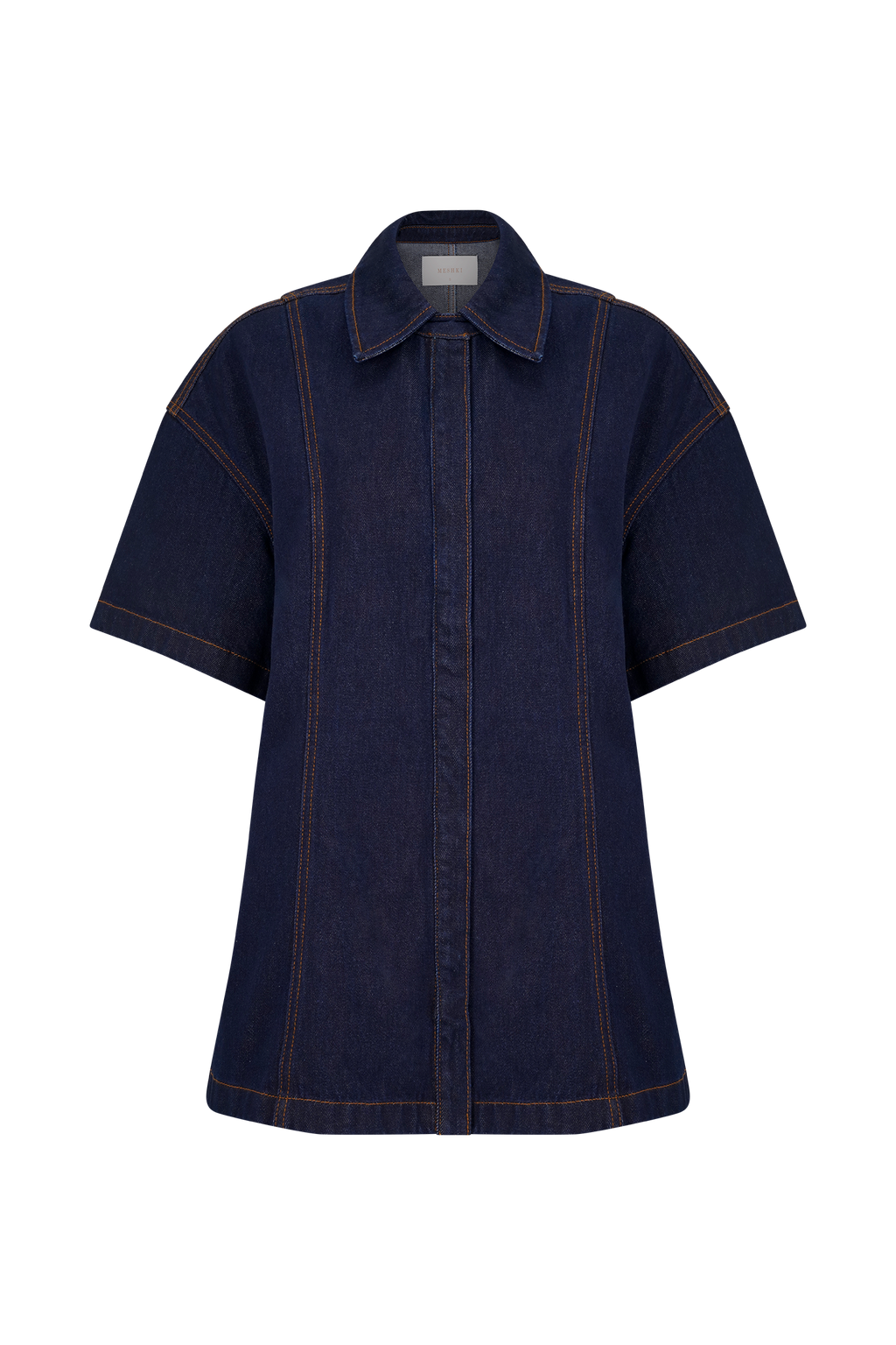 Maya Oversized Denim Shirt - Indigo Blue