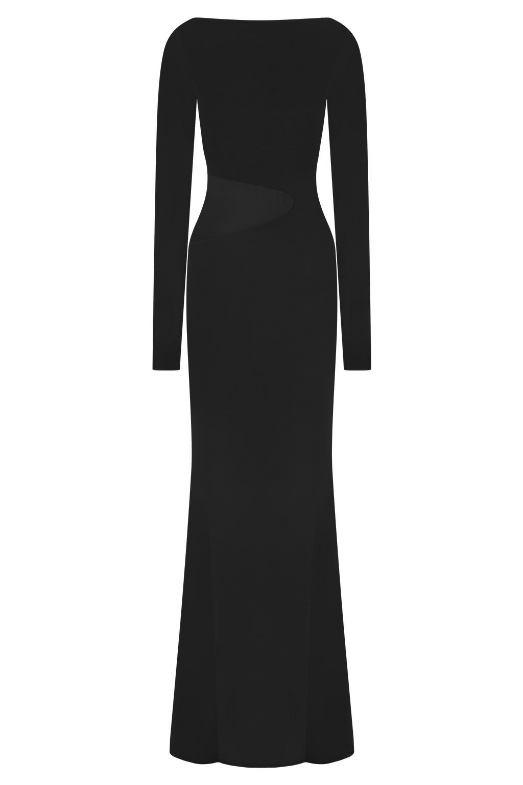 Megan Slinky And Mesh Maxi Dress - Black