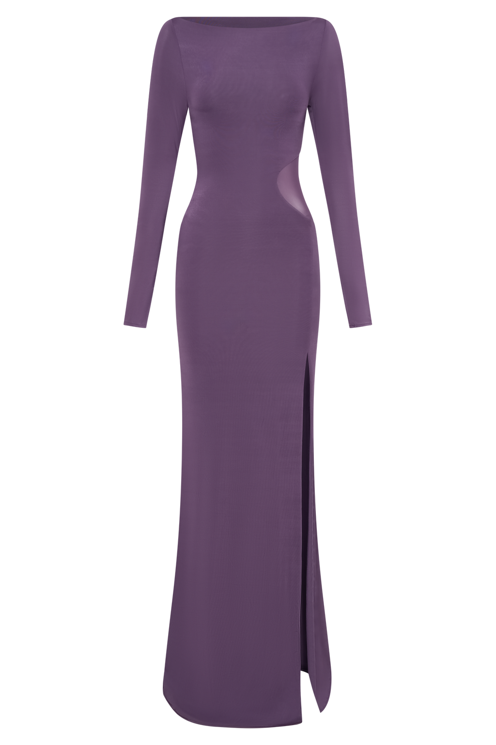 Megan Slinky And Mesh Maxi Dress - Purple