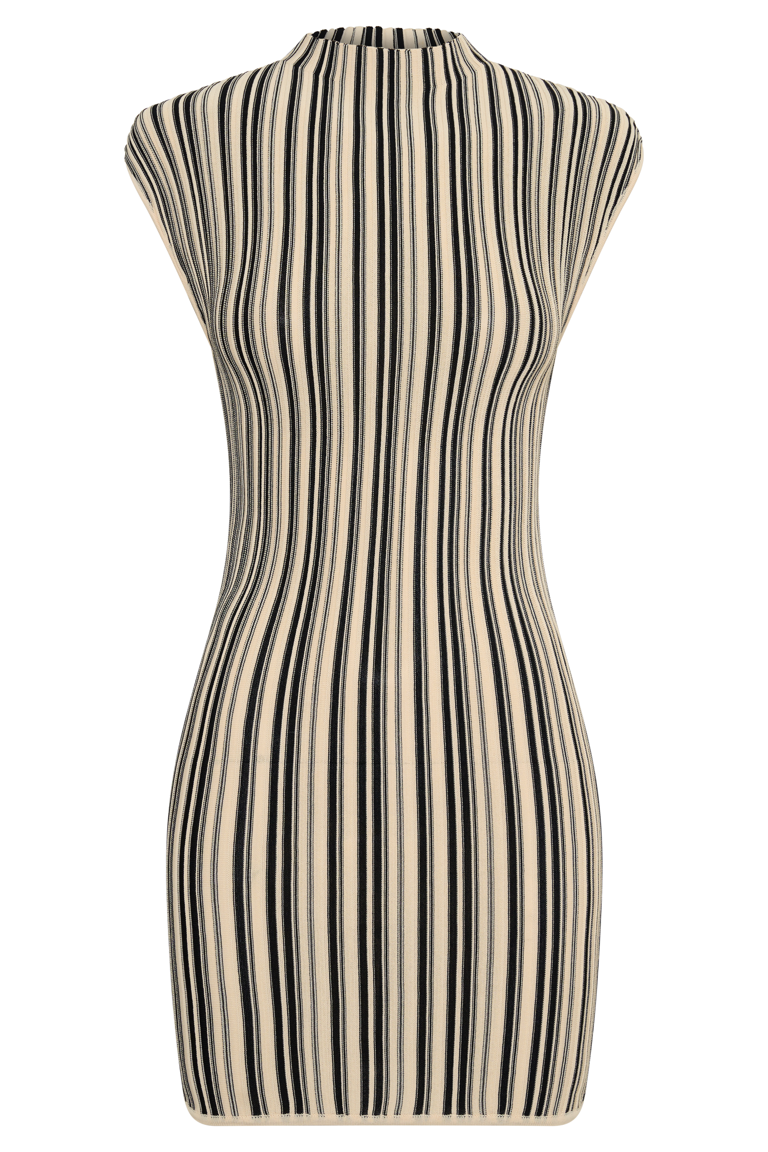 Meggie Striped Sleeveless Mini Dress - Black/Ivory