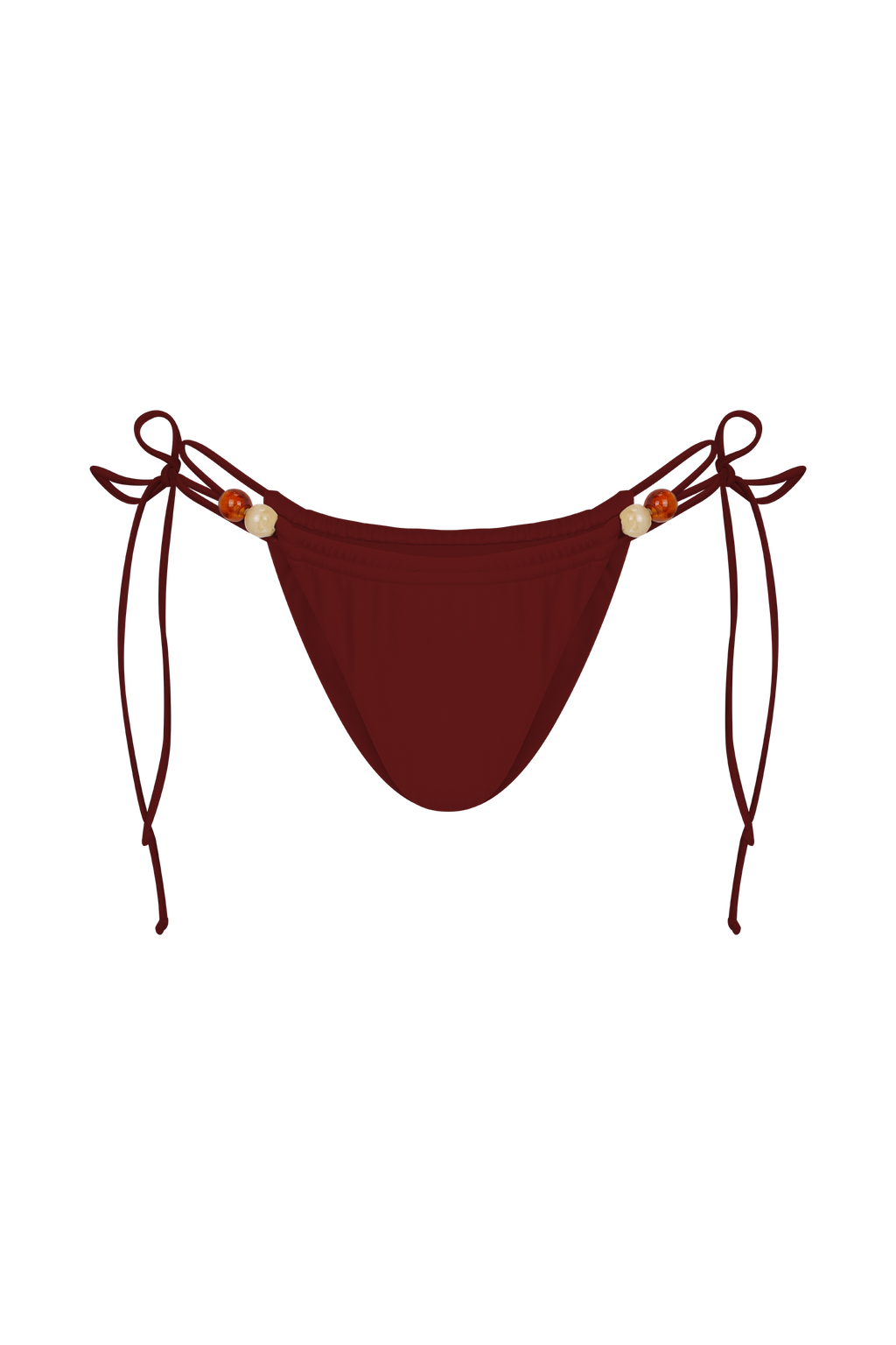 Memphis Beaded Bikini Bottom - Wine