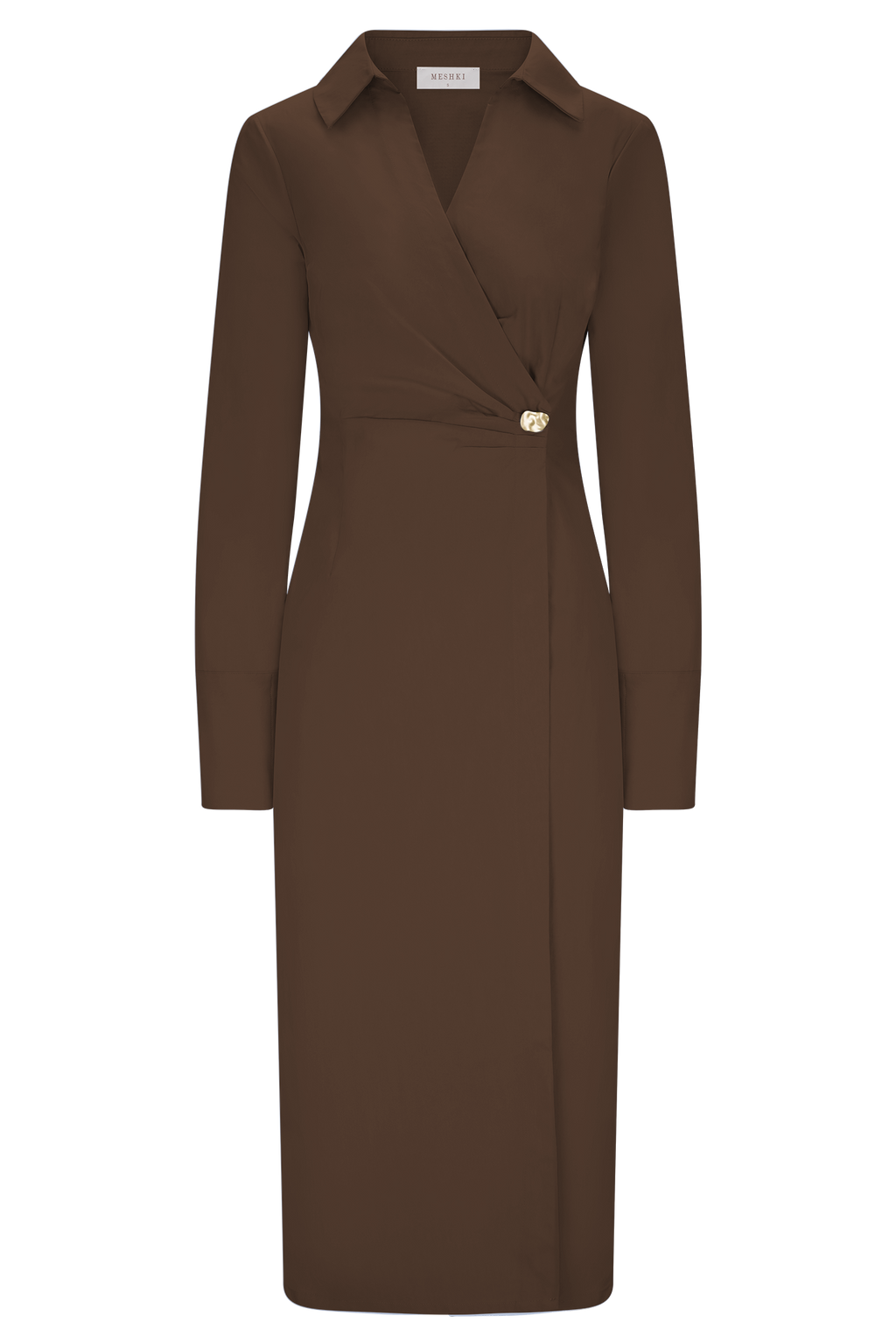 Mikaila Asymmetric Shirt Dress - Dark Chocolate