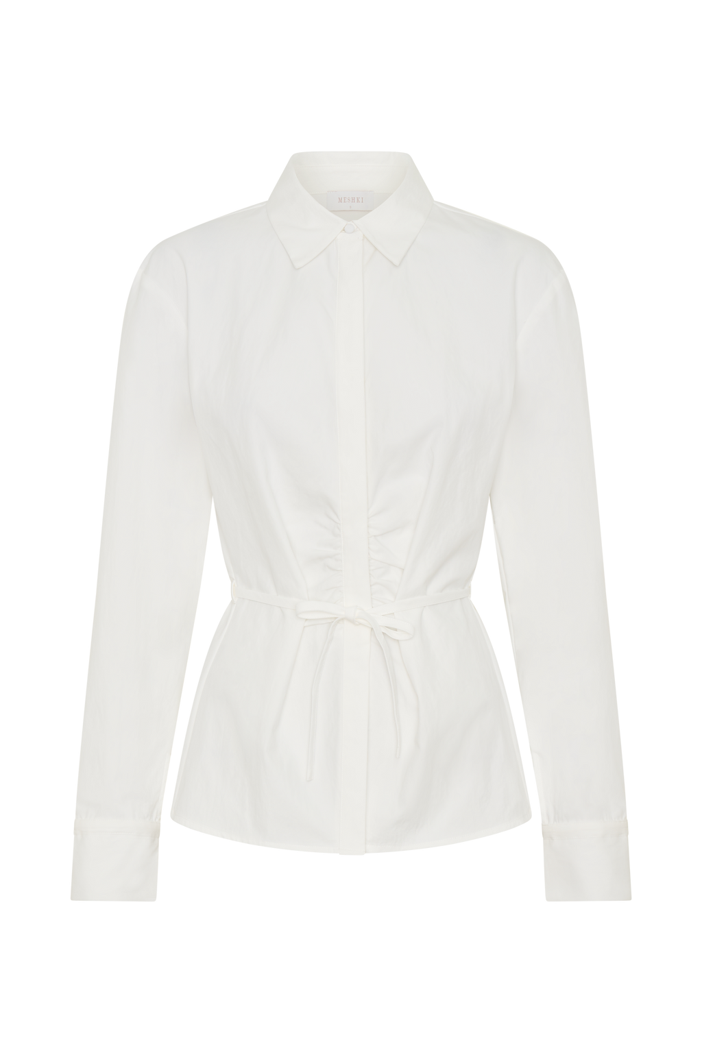 Millie Tie Back Cotton Shirt - White