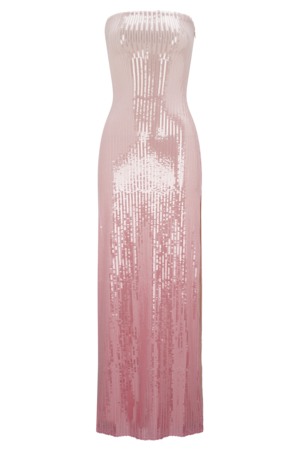 Miranda Strapless Sequin Maxi Dress - Ombre Pink