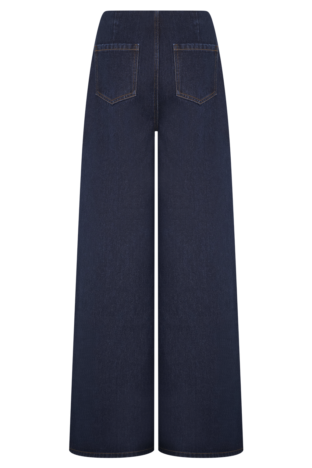 Miranda Faux Suede Belted Denim Wide Leg Jeans - Indigo Blue