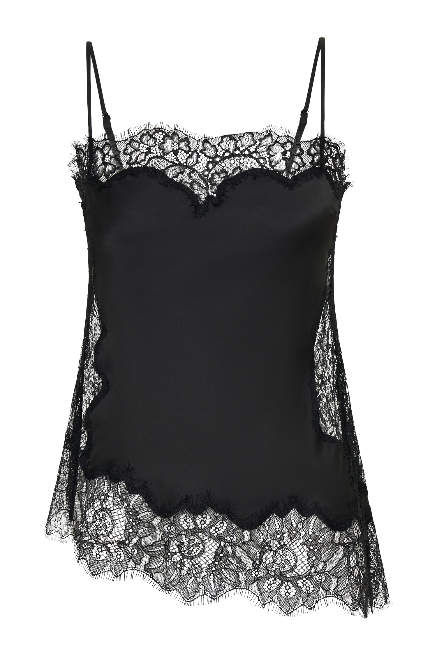 Miriam Satin & Lace Camisole - Black