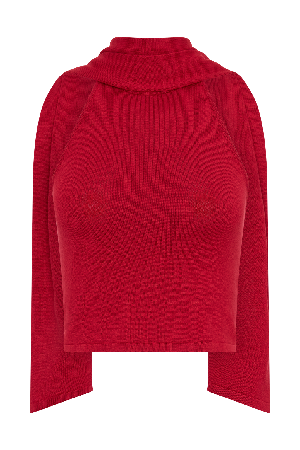 Misty Halter Backless Knit Top - Red