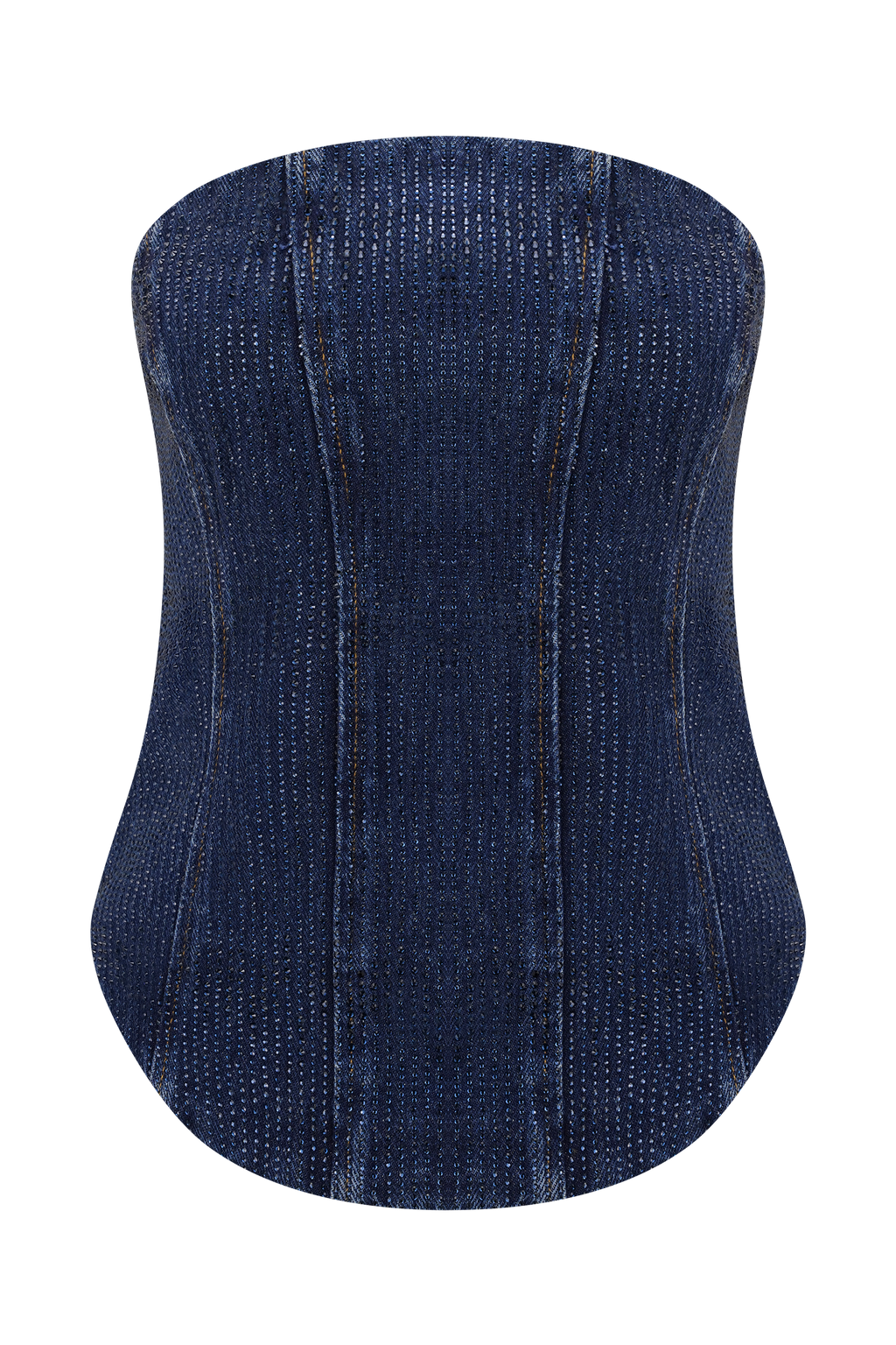 Monte Strapless Diamante Denim Corset - Midnight Blue