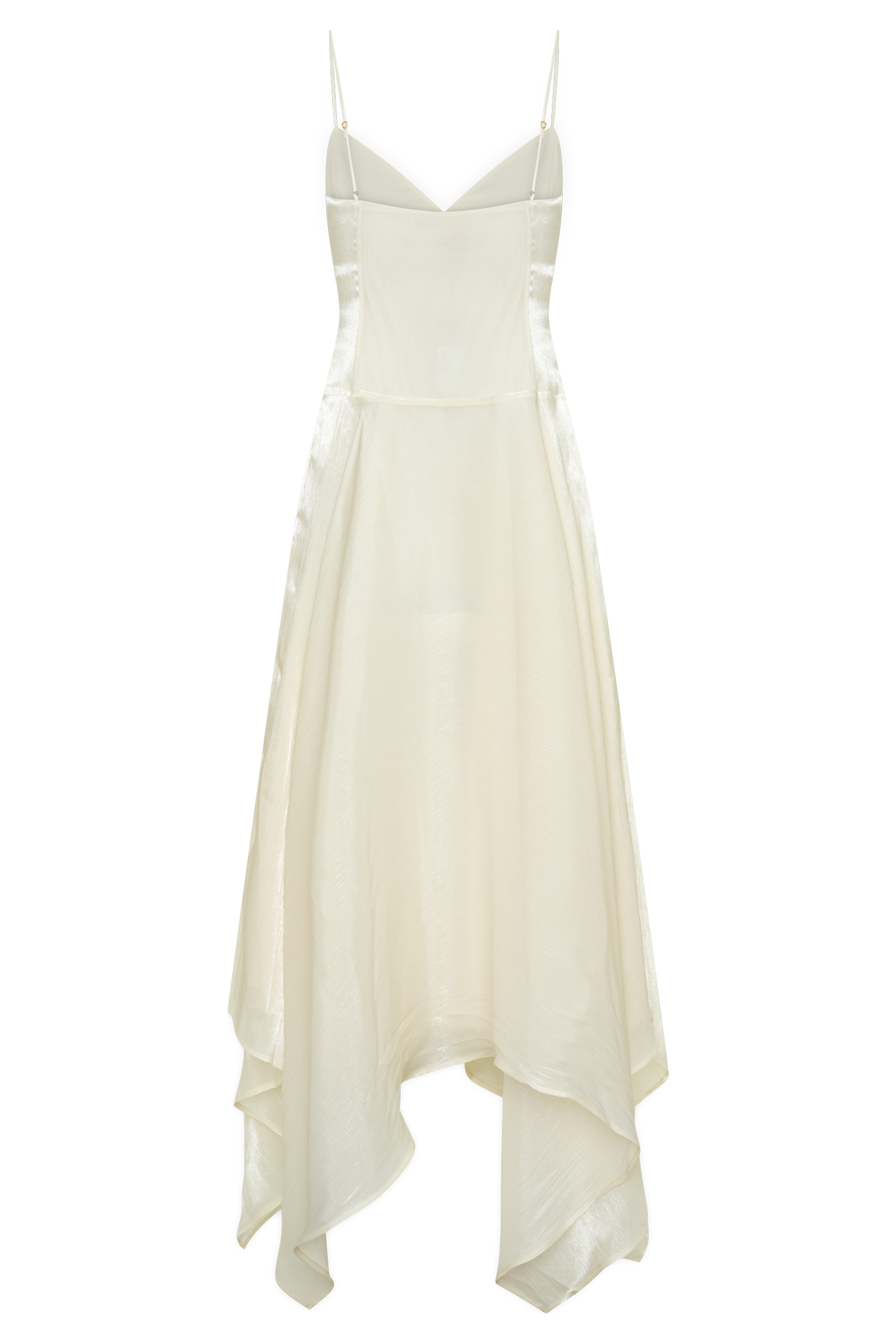 Naomi Satin Asymmetric Hem Maxi Dress - Ivory